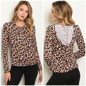 3-Pack Leopard Long Sleeve Drawstring Hooded Top